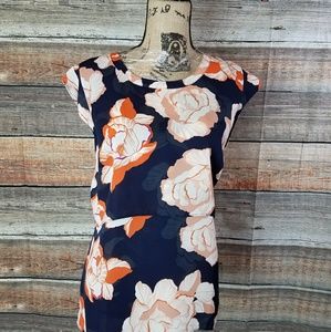 Cabi Navy and Orange blouse